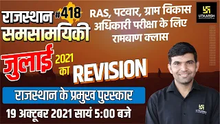 Rajasthan Current Affairs 2021 | #418 Most Important Questions | For All Exams | Narendra Sir