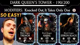 MK Mobile. Battle 190 in Fatal Dark Queen's Tower was HELL! Until I Found This Team...