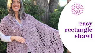 Easy Rectangle Shawl Crochet Video Tutorial for the Littorina Shawl Crochet Pattern in #4 med yarn