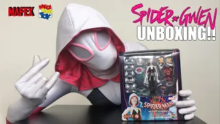SpiderGwen Unboxing Spiderman Into Spiderverse SpiderGwen Figure by MAFEX!!!