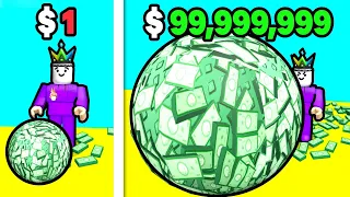 I BUILT The BIGGEST BALL Of MONEY On Roblox