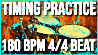 180 BPM | Timing Practice | 4/4 Simple Drum Beat | Metronome