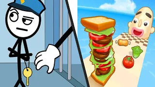 THIEF PUZZLE vs SANDWICH RUNNER - New Levels Mega UPDATE Satisfying Double Gameplay APK