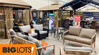 BIG LOTS PATIO FURNITURE GAZEBOS SOFAS ARMCHAIRS SHOP WITH SHOP WITH ME SHOPPING STORE WALK THROUGH