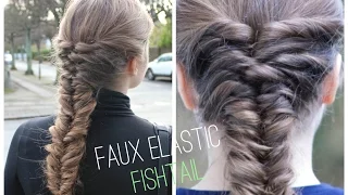 EASY Faux Elastic Fishtial braid tutorial - HairAndNailsInspiration