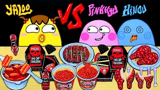 슬라임 얄루 VS 핑뀨&힝구 매운맛 음식 먹방 대결!! Spicy food Challenge Mukbang SLIME YALOO VS PINKKYU& HINGU