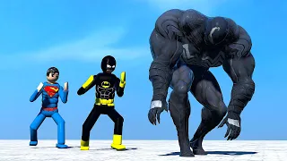 Batman & Superman vs Venom & NPCs with Active Ragdoll Physics - Overgrowth