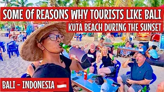 Some of the reasons tourists like Bali ( Kuta beach During the sunset )