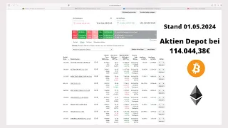 Depotudate 114.044,38€ | 01.05.2024 Ich kaufe weiter. Weg zur 1. Millionen.#bitcoin #aktien #reels