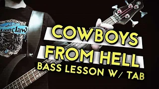 Pantera - Cowboys from Hell (Bass Lesson w/tab)