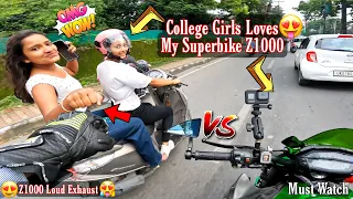 Cute College Girls Wants A Ride In My Superbike Z1000 & Picking Up Girls For The First Time & Part 2