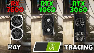 RTX 4060 vs RX 7600 vs RTX 3060 (Ray Tracing Benchmark in 9 Games at 1080p) 2023