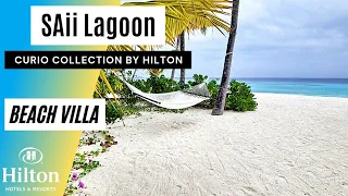 SAii Lagoon Maldives 2021 | Beach Villa HD Room TOUR Curio COLLECTION by HILTON | Maldives Arena