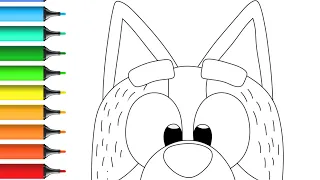 Drawing and Coloring Bandit Heeler from Bluey 🐶 🌈 Drawings for Kids