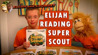 Elijah and Crumpet reading their new book Super Scout