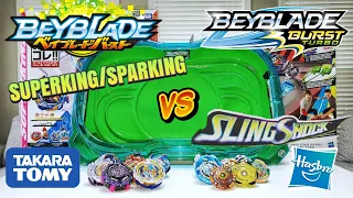 Beyblade Burst SPARKING/SUPERKING vs TURBO SLINGSHOCK - Hasbro vs Takara Tomy Elimination Tournament