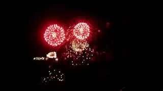 Skyburst fireworks at Bristol Balloon Fiesta night glow thursday 2013