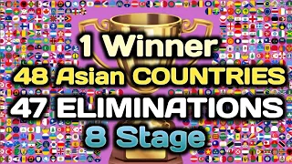 48 Asian Countries & 8 Times Elimination Marble Race Tournament / Marble Racing / World Marble Race