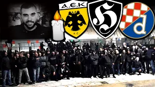 Brutale Straßen-Schlacht zwischen AEK und Zagreb-Hools!