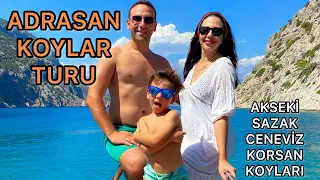 ADRASAN KOYLAR TURU ⛵️ (AKSEKİ-SAZAK-CENEVİZ ve KORSAN KOYU) #tekneturu #adrasan #suluada