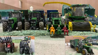 2nd Cut Silage 2022! Fleet of Deeres Flat Out! 1/32 Scale Stop Motion