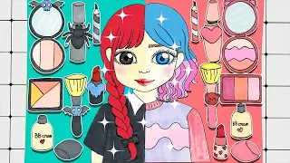 Paper DIY Makeup ! Create Blue and Pink look for Baby Girl | Pomni Makeup