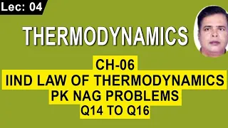 PK NAG PROBLEMS Of  Chapter 6 On 2nd Law  (Qn 6.14 To 6.16)|Thermodynamics For Both GATE &ESE|