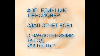 ЕСЛИ ФОП ЕДИНЩИК ПЕНСИОНЕР ЗАПОЛНИЛ ОШИБОЧНО  ГОДОВОЙ ЕСВ 1 - ЧТО ДЕЛАТЬ ?