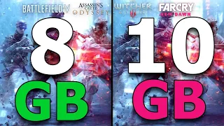 8GB vs 10GB RAM Test in 5 Games