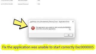 Fix The application was unable to start correctly 0xc0000005 windows 11