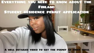 How  to Get the Finnish 🇫🇮student residence permit at first trial | cost |requirements etc#rpg