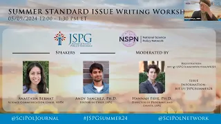 Summer 2024 Science Policy Writing Workshop