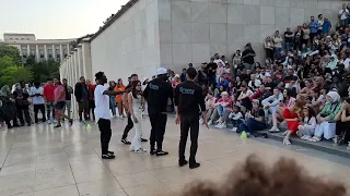 A fun live performance in front of Eiffel Tower, Paris