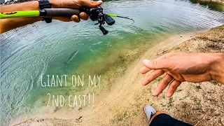 I CAUGHT a GIANT BASS Then FELL In the POND!!! || Late Fall Bass Fishing