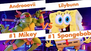 【Nick All Star Brawl】Androoovii (Michelangelo) vs Lilybunn (Spongebob) High Level Gameplay【NASB】