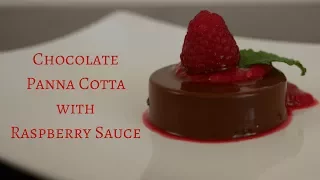 Chocolate Panna Cotta without Gelatine | Easy Recipe with Raspberry Sauce (vegan)