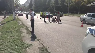 Патрульная полиция г.Одесса сбила пешехода (26.08.17)