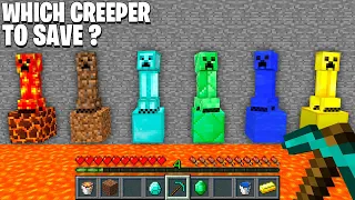 WHO to SAVE LAVA CREEPER or DIRT or DIAMOND or EMERALD GIRL or WATER CREEPER in Minecraft ?