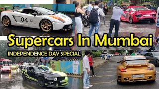 Supercars In Mumbai | India | Independence Day Special | Rare Lamborghini Supertrofeo Stradale