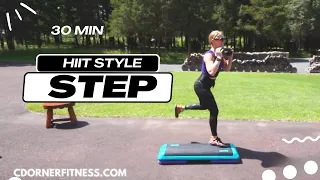 Fun and Energizing No Repeat HIIT Step Workout with Just One Dumbbell!