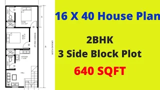 16 x 40 House Plan / 16 X 40 Ghar Ka Naksha ( 640 SQFT )