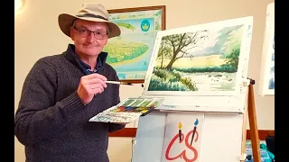 Colinsteedart. How to paint a landscape using watercolour using a tonal painting as reference.