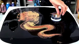 The UNEXPECTED 😮 Gold + Copper + Bronze - The Wishing Tree - Acrylic Pouring - Double Open Cup