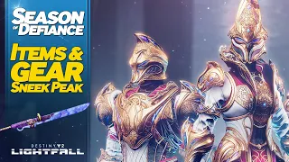 Destiny 2  - Lightfall and Season of Defiance items and Gear