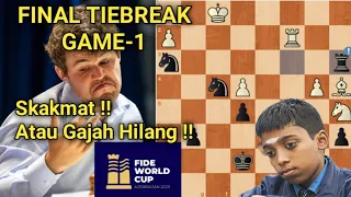 Langkah Pamungkas Magnus Carlsen tumbangkan Praggnanandhaa di Final Fide World Cup 2023 Tie Break !!