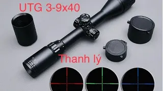 Thanh lý kính ngắm lắp pcp | Thanh lý kính UTG 3-9x40 giá 750k có đèn hồng tâm, siêu nét, siêu bền