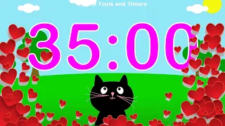 35 Minute 💗 Valentine's Day Cat Countdown Timer - Cute!