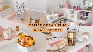 OFFICE ORGANIZING + CLEANING! FALL DECOR!!🍁🍁VLOG