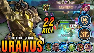 22 Kills!! New OP Build for Uranus Offlane, Almost SAVAGE!! - Build Top 1 Global Uranus ~ MLBB