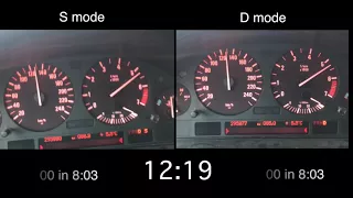 BMW E39 528i Acceleration D vs. S mode